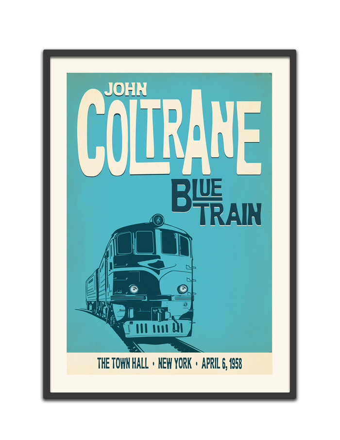 John Coltrane, Blue Train, 1958, Fine Art Framed