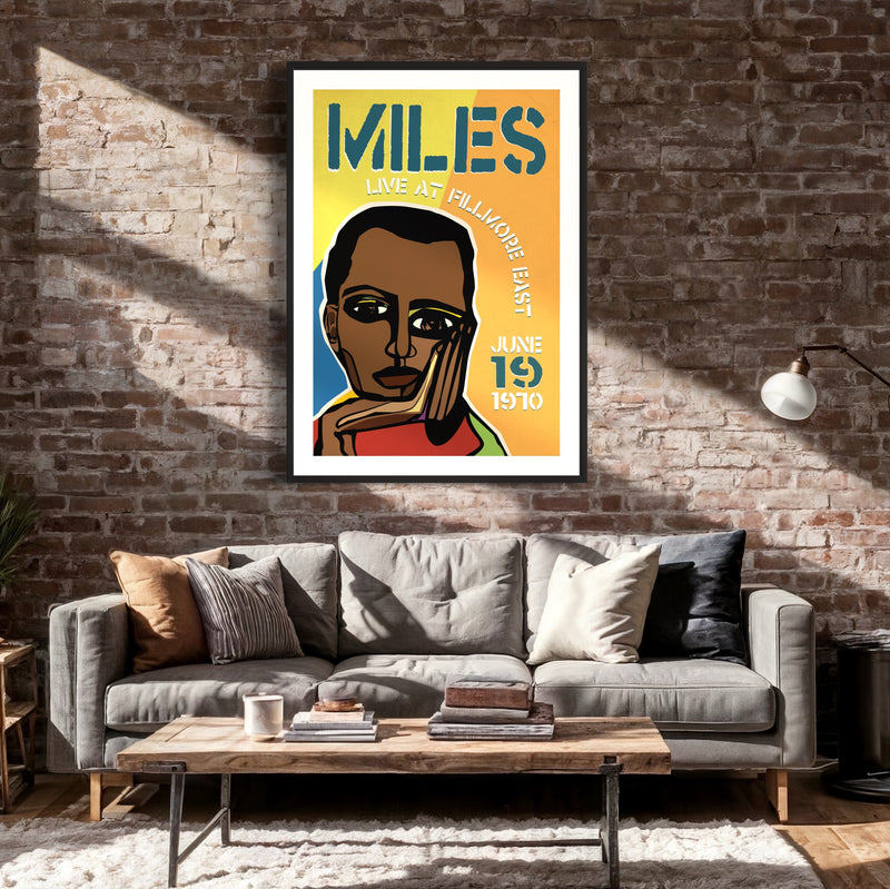 Miles Davis, Live at the Fillmore East Cubism Print 1970 , Fine Art Framed