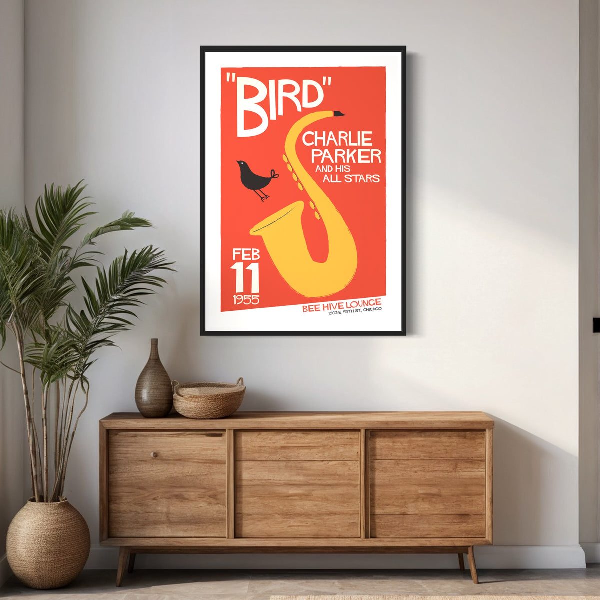Charlie Parker, Live in The Bee Hive, 1955, Fine Art Framed