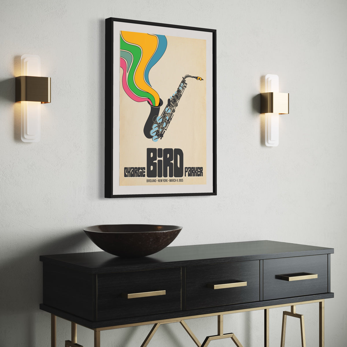 Charlie Parker, Live in The Birdland, 1955, Fine Art Framed