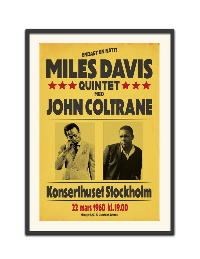 Miles Davis and John Coltrane, Live in Stockholm, 1960, Fine Art Framed