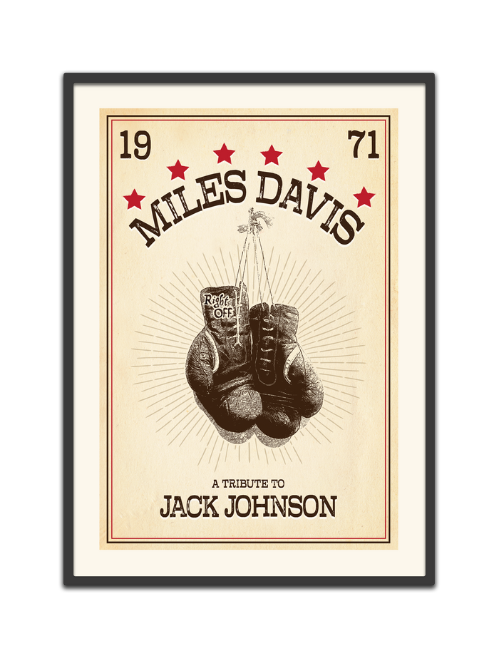 Miles Davis,  A Tribute to Jack Johnson, 1971, Fine Art Framed