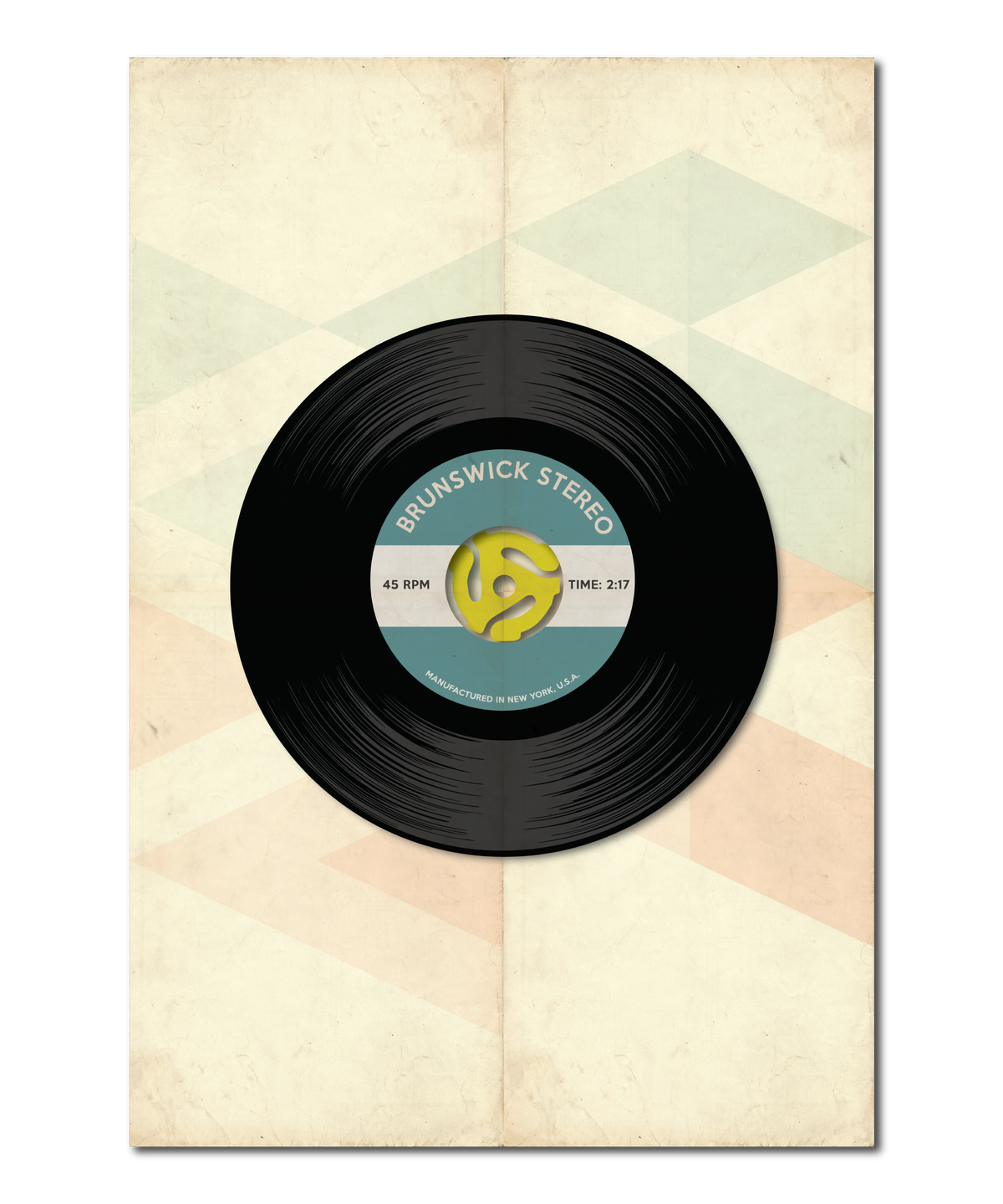 Music Evolution Retro 45 Vinyl Record Print