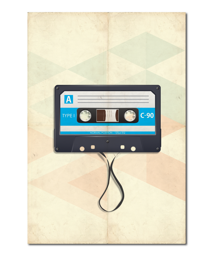 Music Evolution Retro Cassette Print