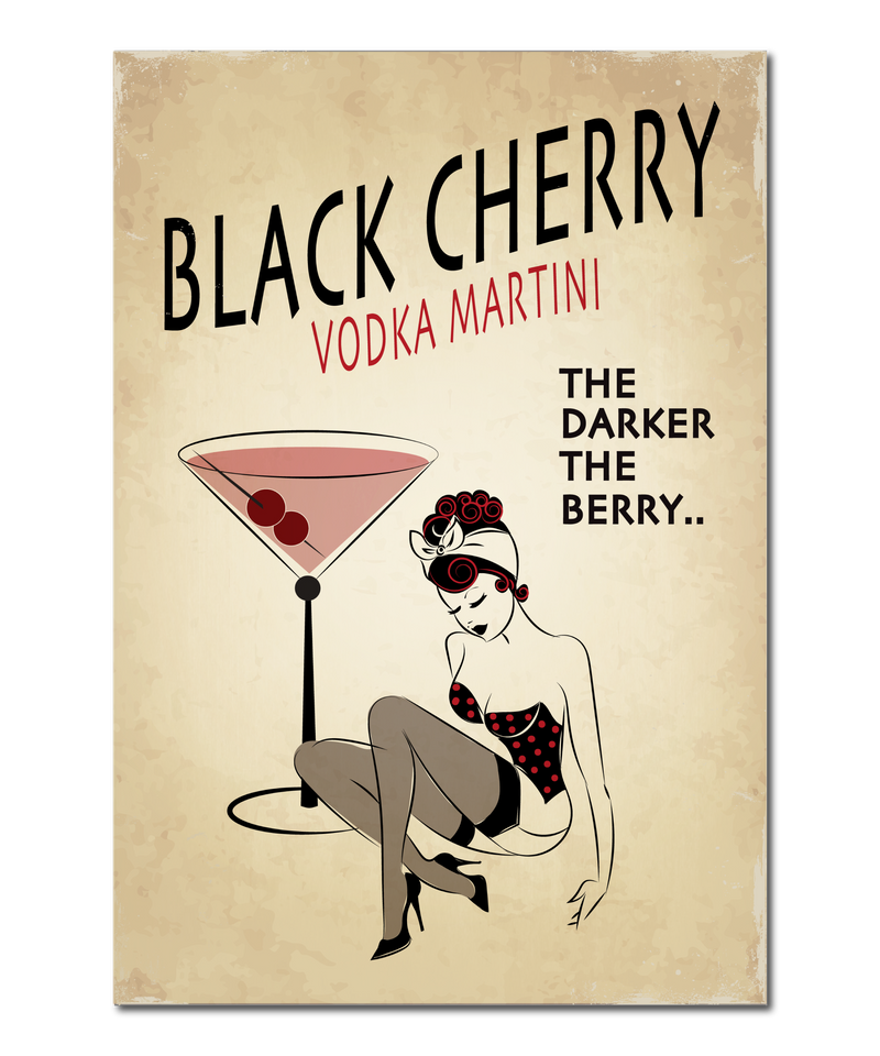 Original Pin-Up Girl Print, "Black Cherry"