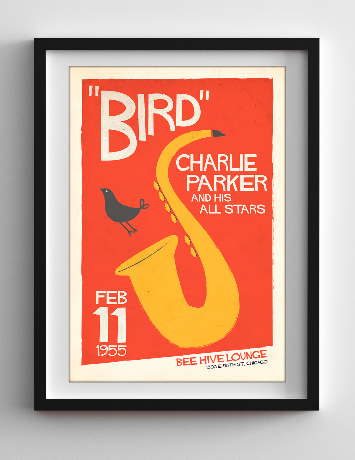 Charlie Parker Live at the Bee Hive Chicago Print