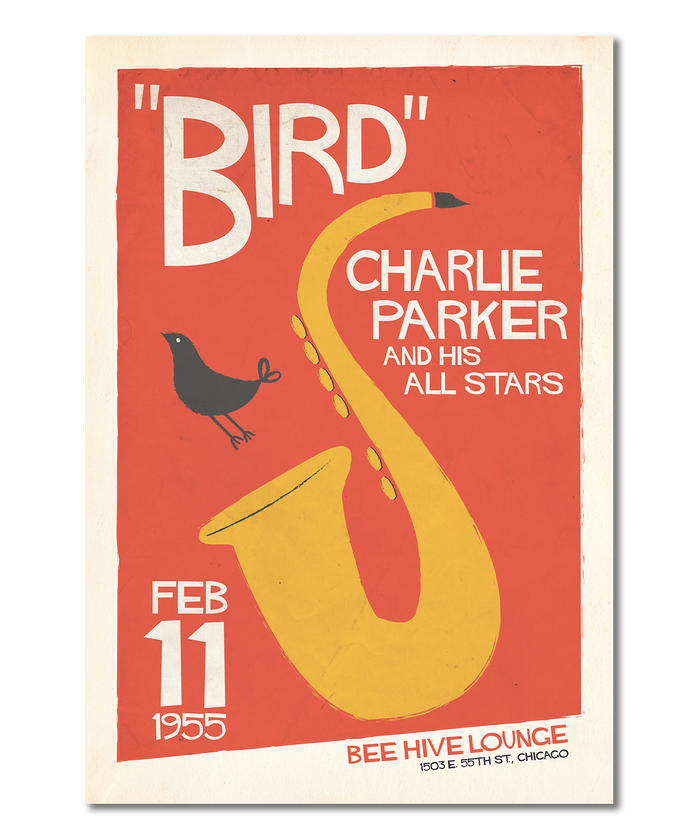Charlie Parker Live at the Bee Hive Chicago Print