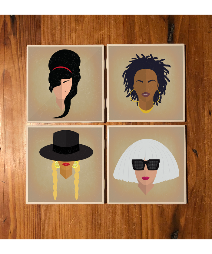 Lady Icon Ceramic Coaster Set