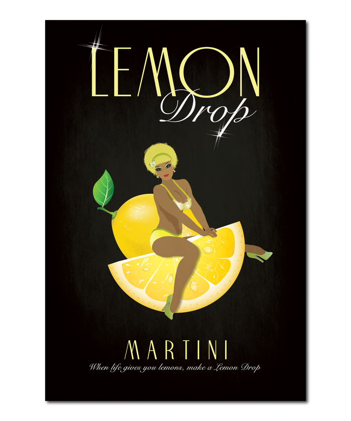 Original Pin-Up Girl Print, "Lemon Drop"