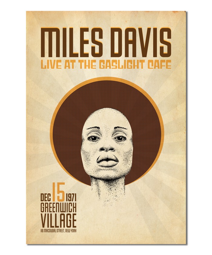 Miles Davis Live at the Gaslight Cafe in New York, 1971 Concert Print