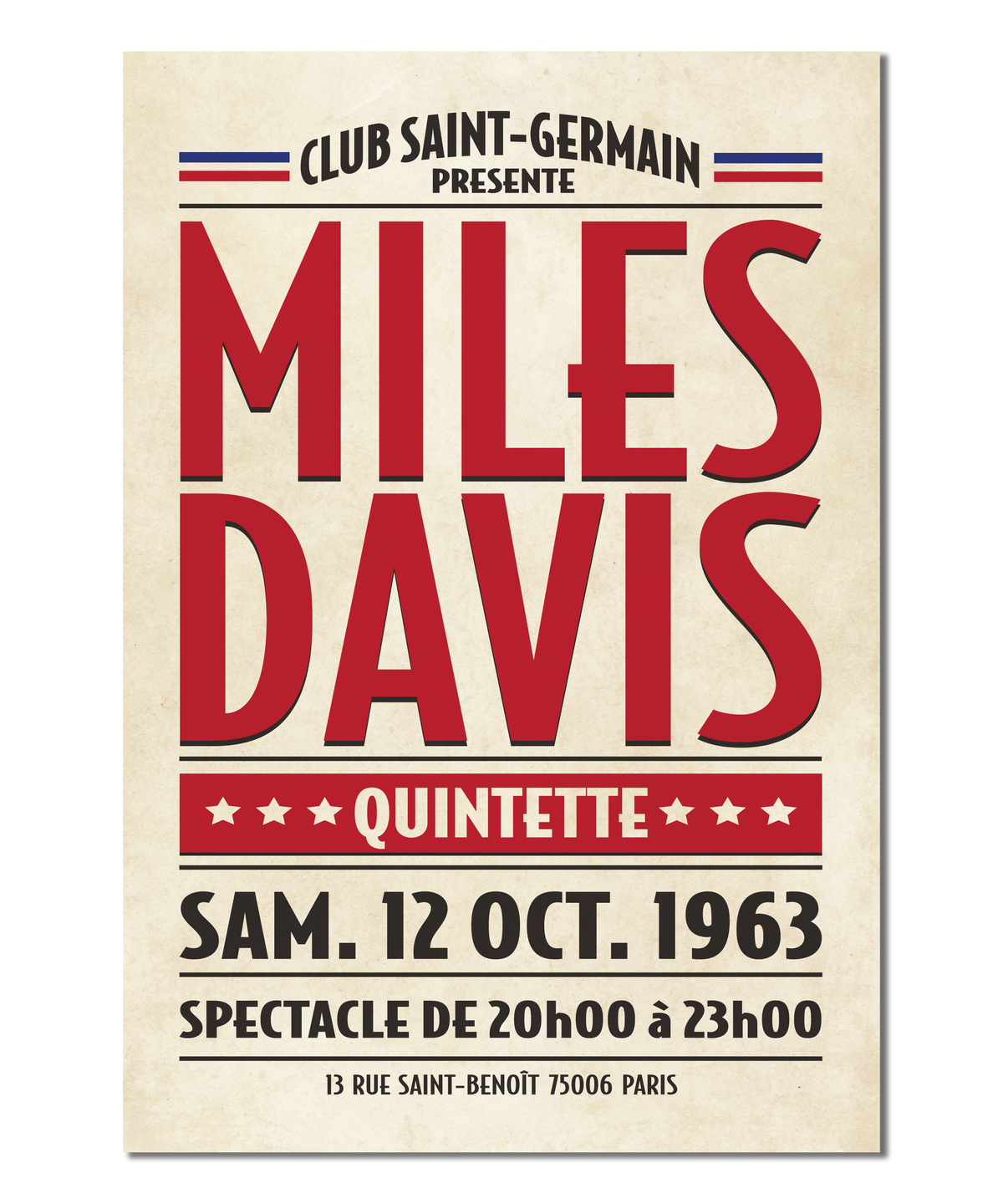 Miles Davis Live in Paris, 1963 Concert Print
