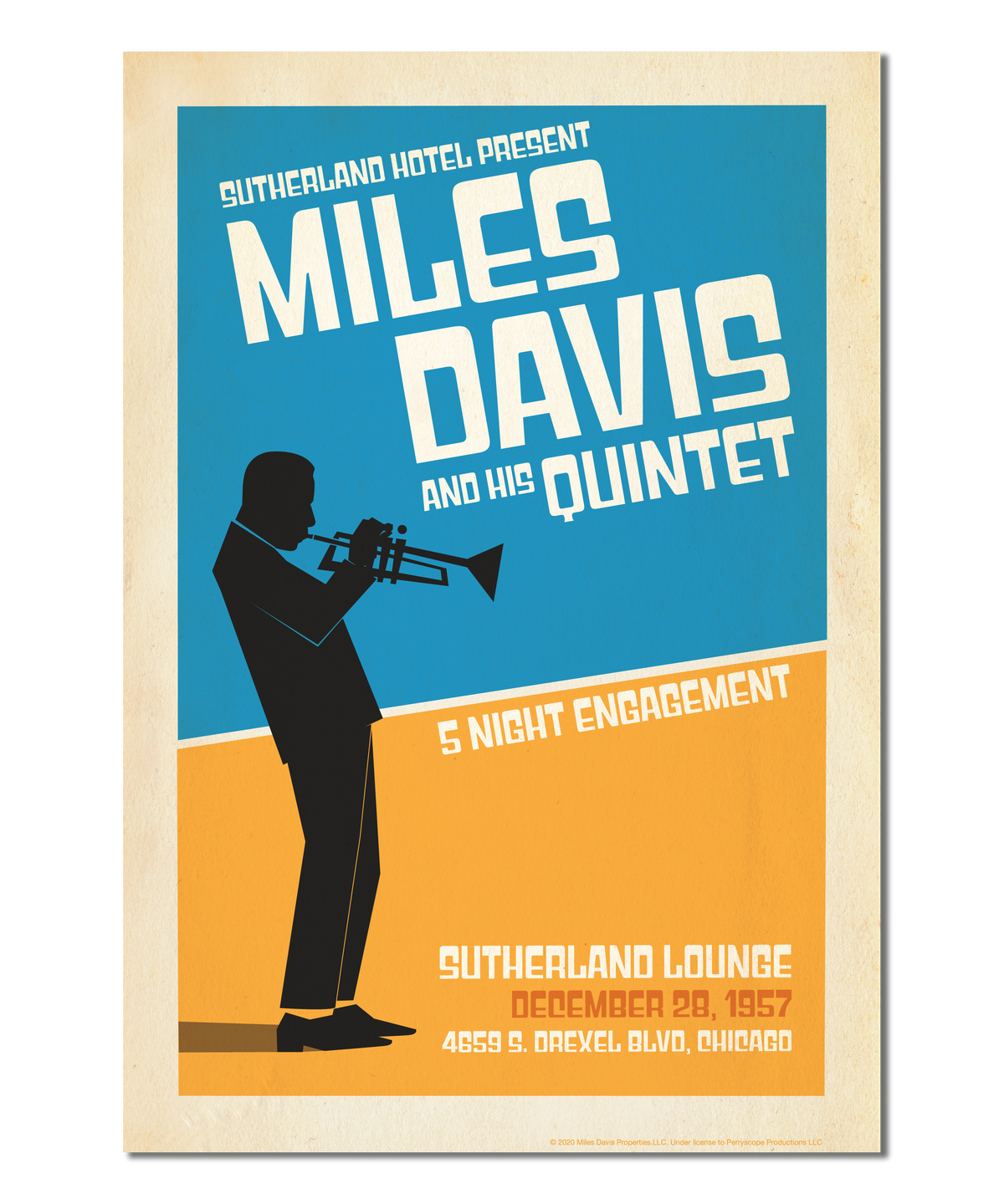 Miles Davis Live at the Sutherland Lounge in Chicago, 1957 Concert Print