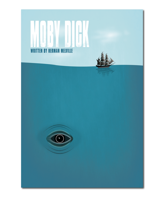 Original Print Reinterpretation of the classic novel "Moby Dick”