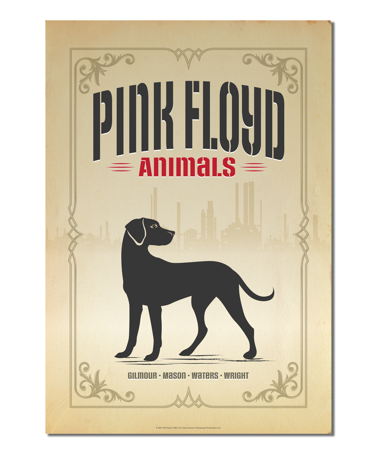Pink Floyd Print Inspired by the album, "Animals: "Dog" Version