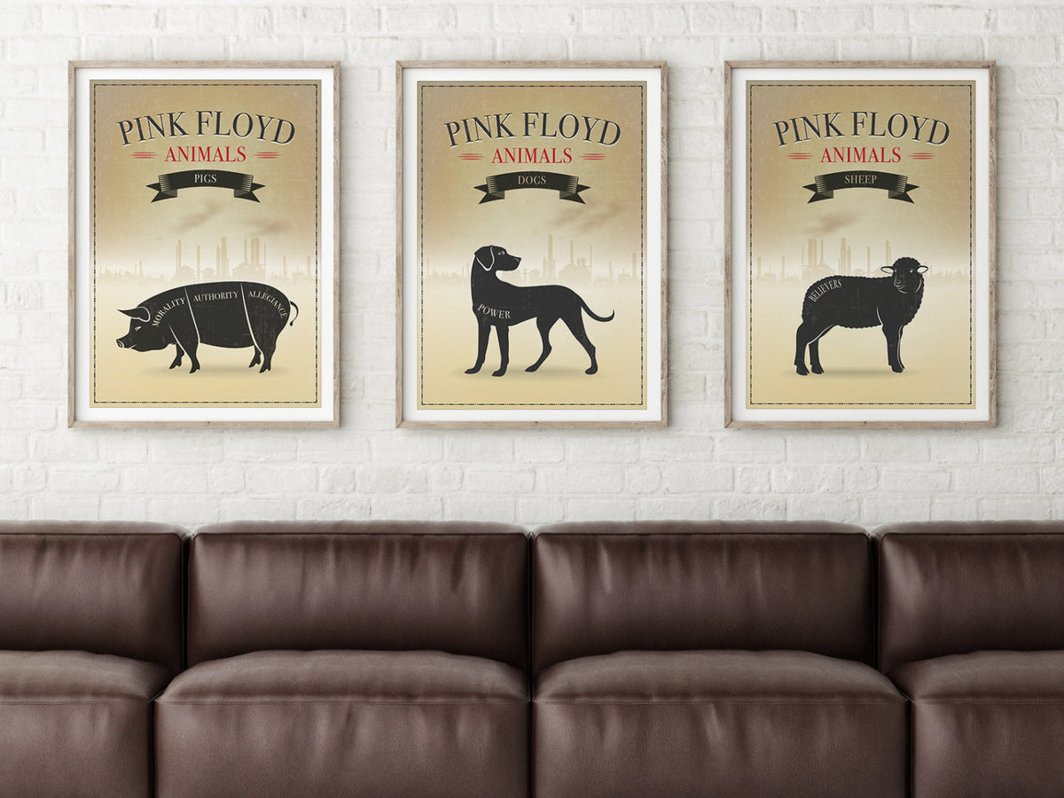 Pink Floyd Three (3) Poster Print Set Inspired by the album, "Animals: