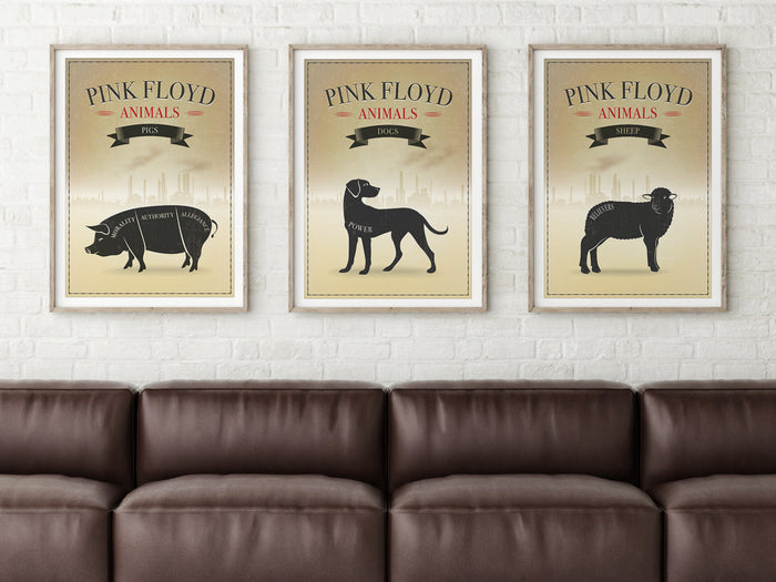 Pink Floyd Three (3) Poster Print Set Inspired by the album, "Animals: