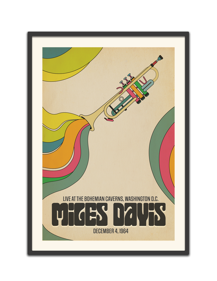 Miles Davis, Live in Washington DC, 1964, Fine Art Framed