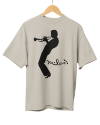 Miles Davis Silhouette Greige Color T-Shirt (Officially Licensed)