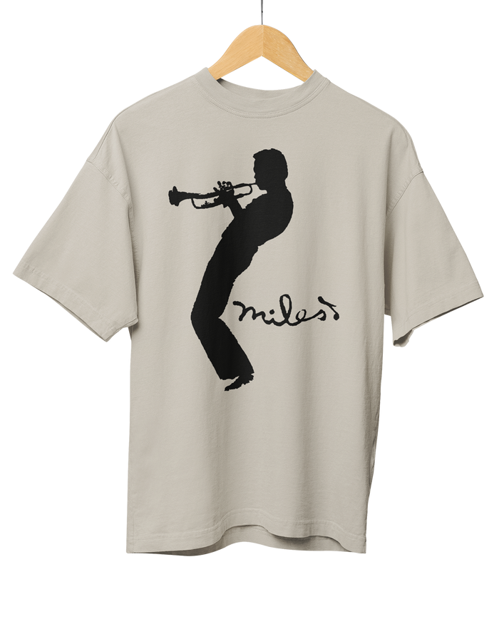 Miles Davis Silhouette Greige Color T-Shirt (Officially Licensed)