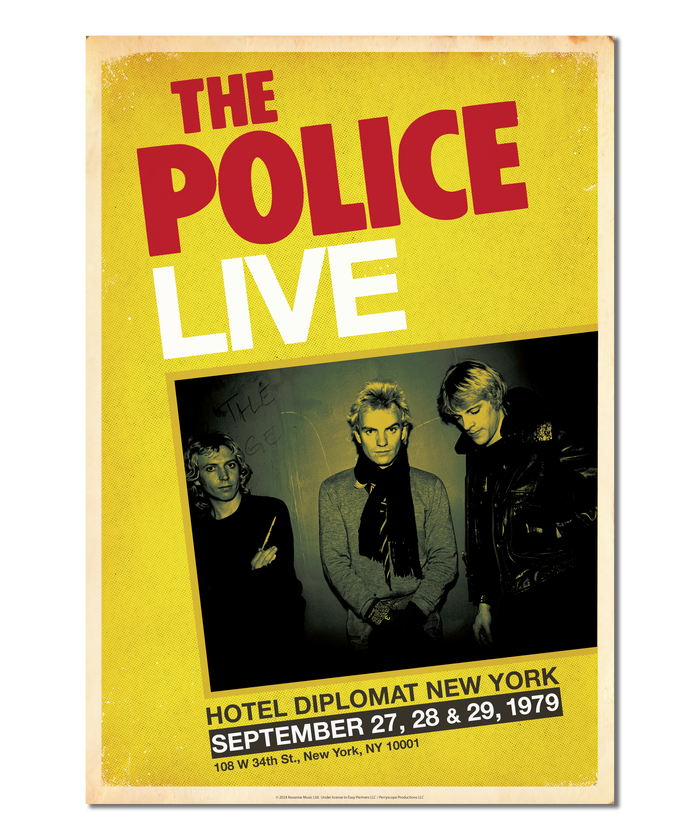 The Police, Live at Hotel Diplomat NYC, 1979 Print (Original Design)