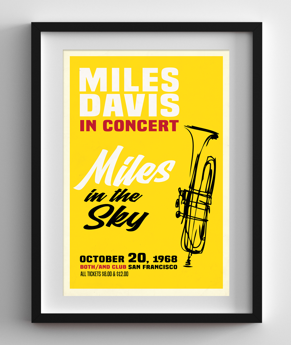 Miles Davis Live in San Francisco, 1968 Concert Print