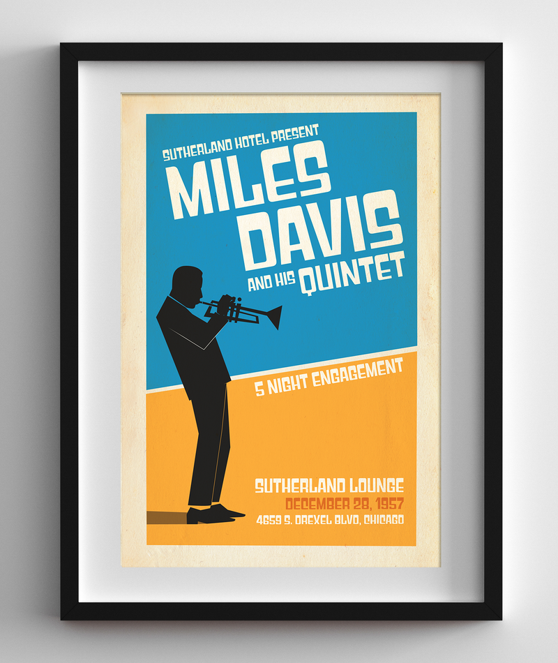 Miles Davis Live at the Sutherland Lounge in Chicago, 1957 Concert Print