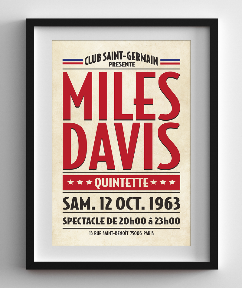 Miles Davis Live in Paris, 1963 Concert Print