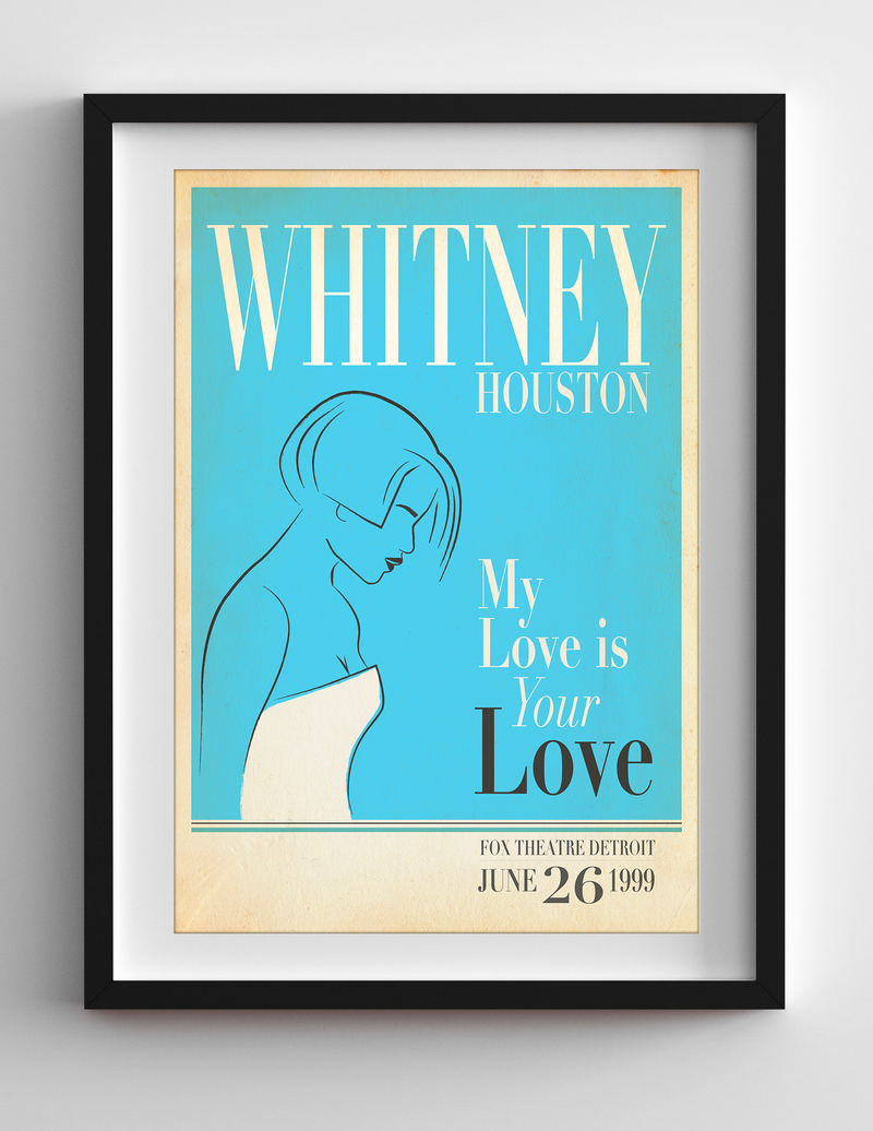 Whitney Houston Live In Detroit Print