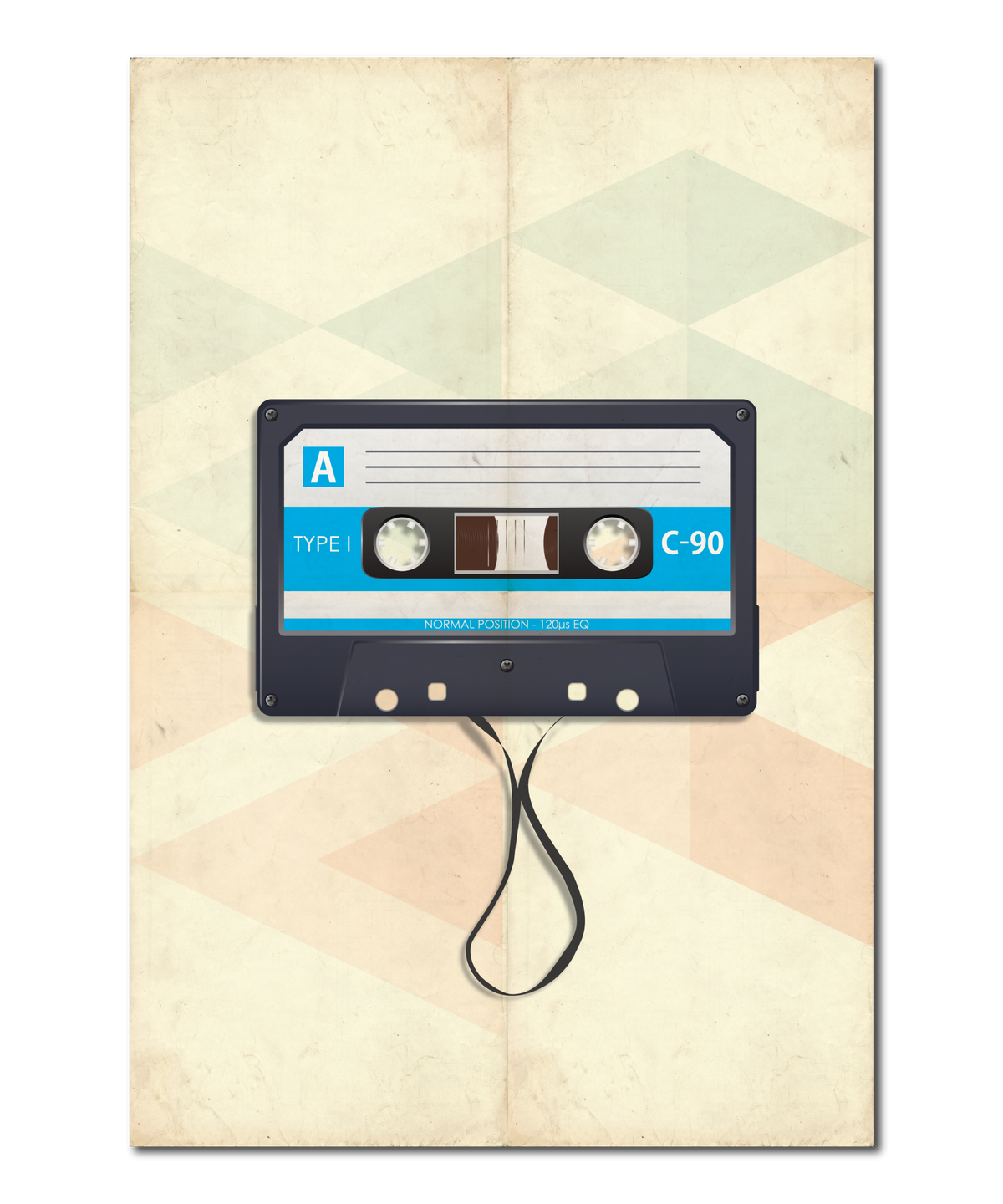 Music Evolution Retro Cassette Print