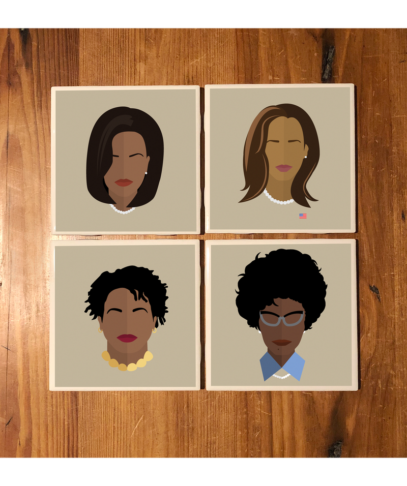 Black Women History Makers Icon Ceramic Coasters