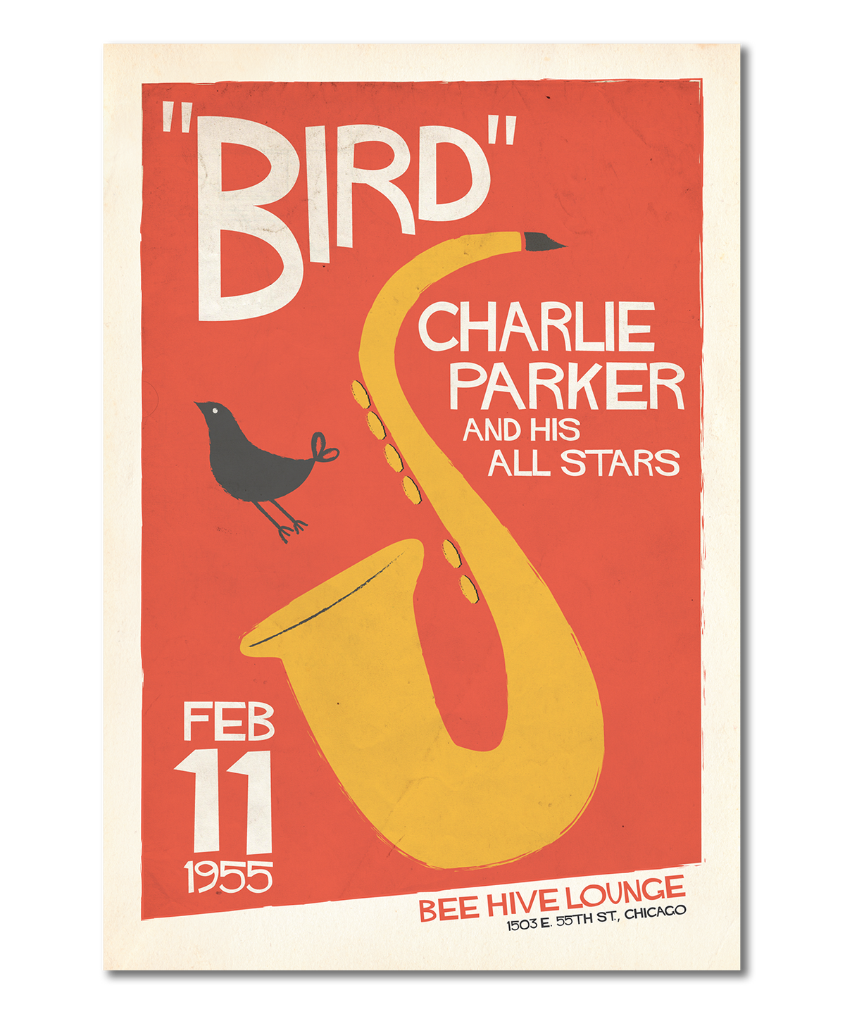 Charlie Parker Live at the Bee Hive Chicago Print