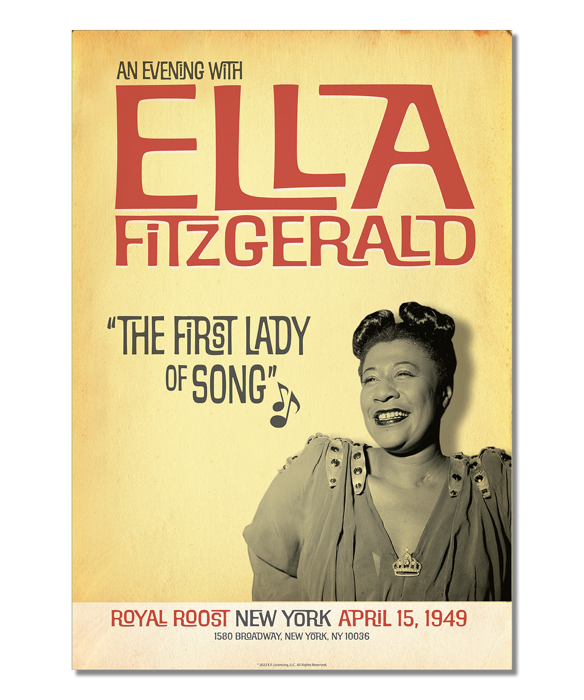 Ella Fitzgerald, Live in New York, 1949 Concert Print Design