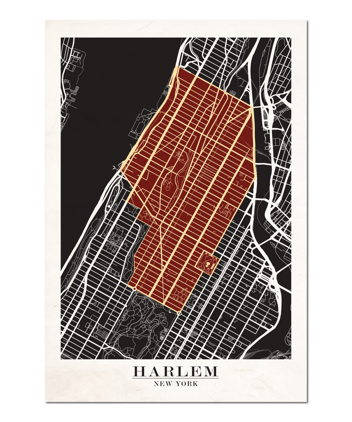 Harlem, New York Map Design