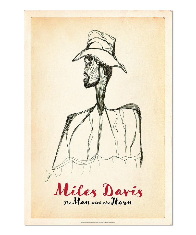 Miles Davis, The Man with the Horn featuring Miles Davis' Artwork Print