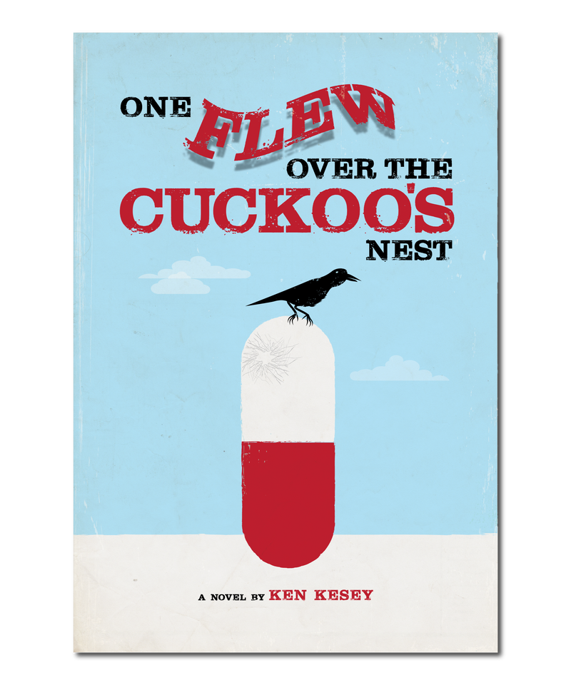 Original Print Reinterpretation of the classic novel "One Flew Over the Cuckoos Nest”