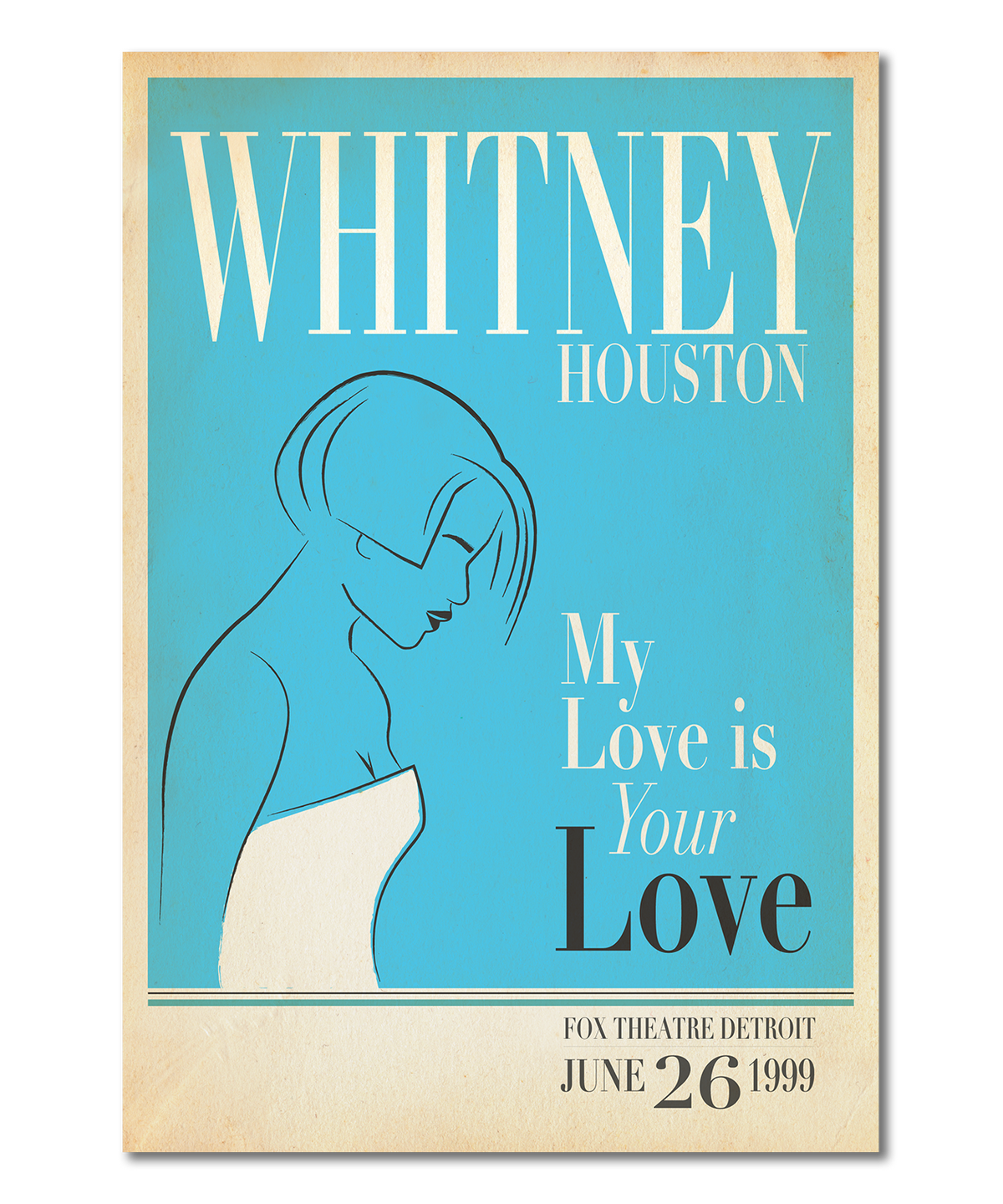 Whitney Houston Live In Detroit Print